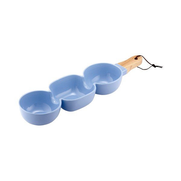 Modrá trojitá servírovací porcelánová miska Ladelle Classic