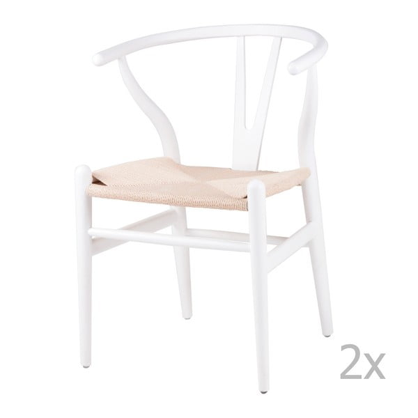 Set di 2 sedie da pranzo in legno bianco Ada - sømcasa