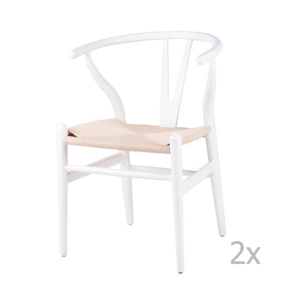 Set di 2 sedie da pranzo in legno bianco Ada - sømcasa