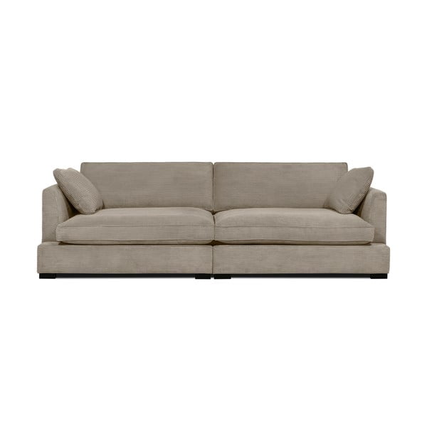 Divano in velluto a coste beige 266 cm Mobby - Scandic