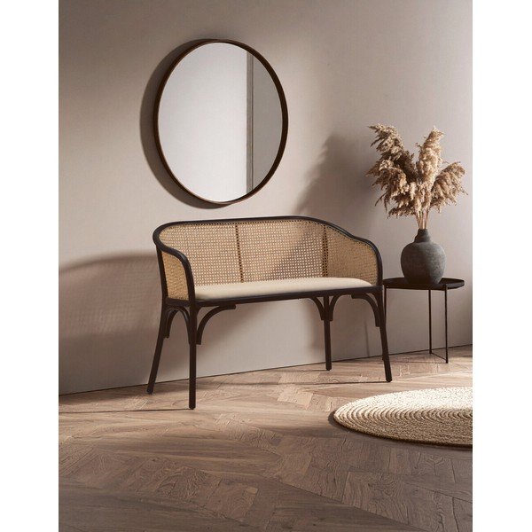 Panchina nera/di colore naturale in imbottito Cebu – Premier Housewares-image-1