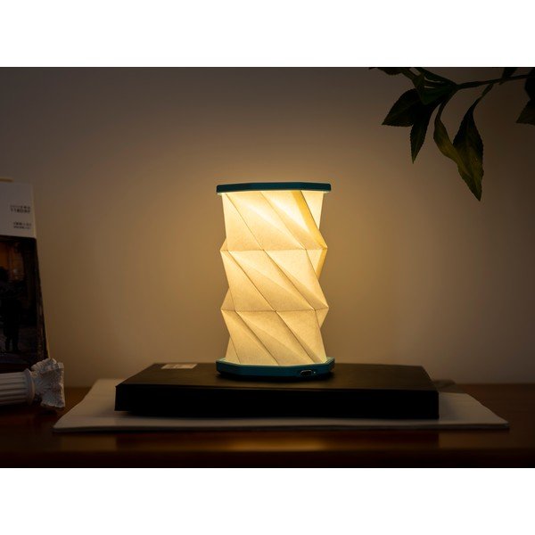 Decorazione luminosa bianca/turchese con ricarica USB portatile ø 8 cm Twist – Gingko-image-4