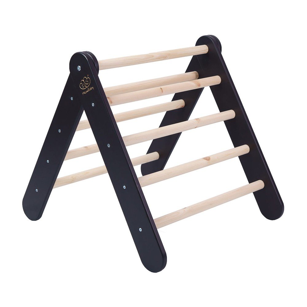 Pikler triangolo montessori nero in pino massiccio 60x60x60 cm Montessori – Meowbaby | Giochi per parco giochi da interno