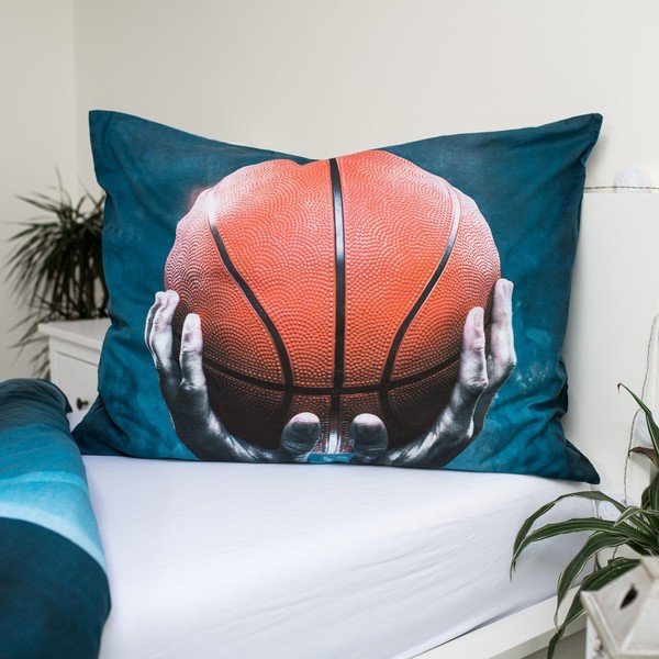 Set copripiumino e federa da bambini in cotone per letto singolo 140x200 cm Basketball – Jerry Fabrics-image-3