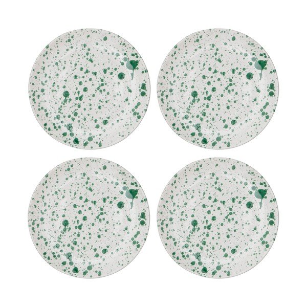 Piatti da dessert in gres bianco-verde in set di 4 pezzi ø 18 cm Carnival - Ladelle-image-2