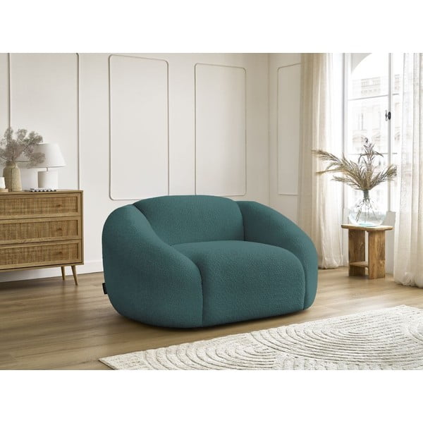 Poltrona turchese con rivestimento in bouclé Tina – Bobochic Paris-image-4