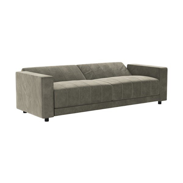 Divano grigio tortora reclinabile/allungabile con rivestimento in velluto 225 cm Allie II – Støraa-image-4