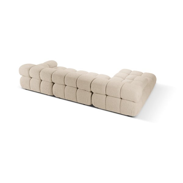 Divano angolare modulare beige in tessuto bouclé (angolo sinistro) Bellis - Micadoni Home-image-4