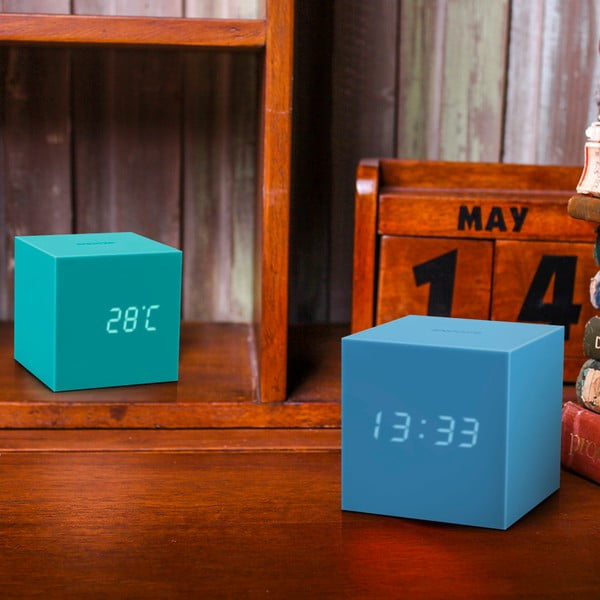 Sveglia a LED blu azzurro Cubo di gravità Gravity Cube Click - Gingko-image-4