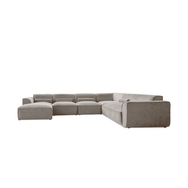 Divano angolare componibile beige (con penisola a destra/a forma di "U") Flex Felix – Miuform