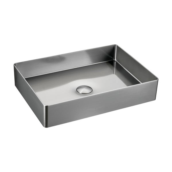 Lavabo argentato in acciaio inox 50x35 cm Aurum – Sapho