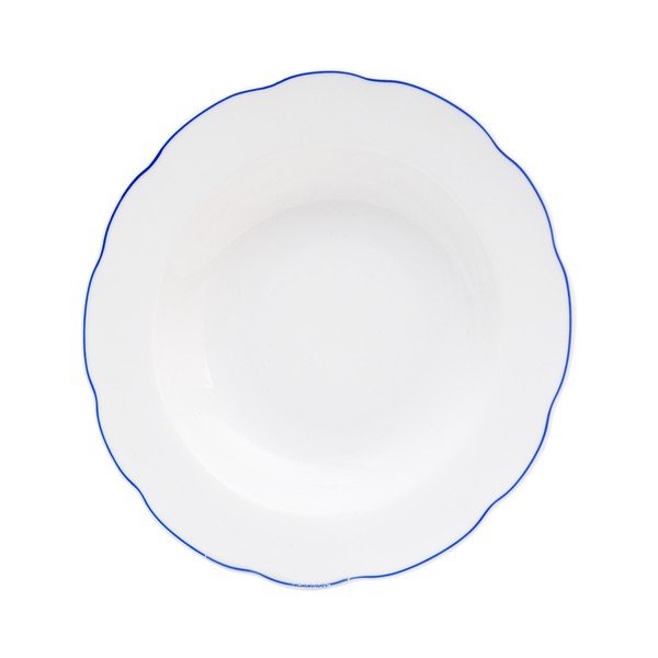 Bílý porcelánový hluboký talíř Orion Blue Line, ⌀ 21 cm