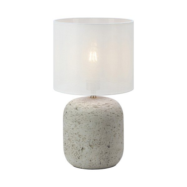 Lampada da tavolo grigia con paralume in tessuto (altezza totale 44 cm) Montagna – Markslöjd