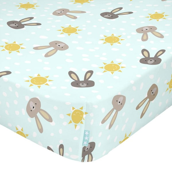 Lenzuolo di cotone per bambini, 70 x 140 cm Rabbit Family - Moshi Moshi