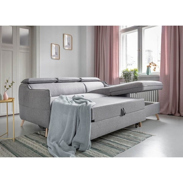 Divano letto angolare grigio chiaro (angolo destro) Sweet Harmony - Miuform-image-4