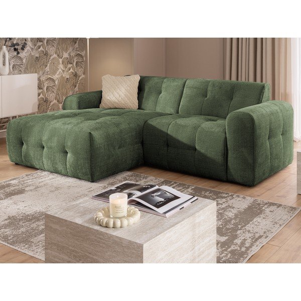 Divano angolare verde (con penisola a sinistra/con chaise lounge) Melva – Ropez-image-1