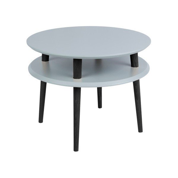 Tavolino grigio scuro con gambe nere UFO, Ø 57 cm - Ragaba