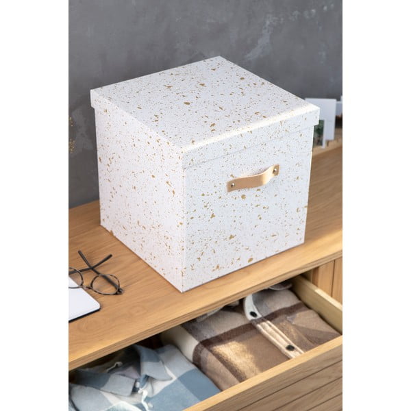 Scatola portaoggetti in oro e bianco Logan - Bigso Box of Sweden-image-2
