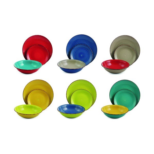 Set di 18 piatti in gres Tavola Baita - VDE Tivoli 1996