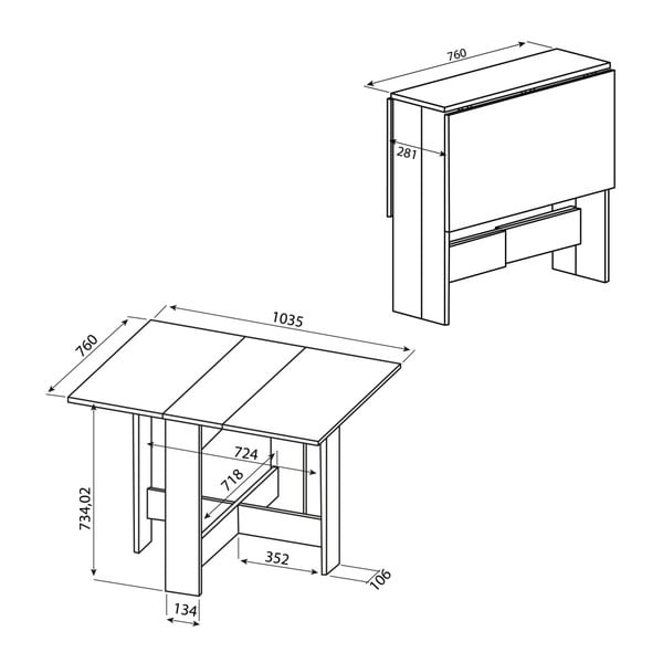 Tavolo da pranzo pieghevole Papillon - Symbiosis-image-2