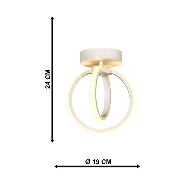 Plafoniera LED bianca in metallo Sezen – Squid Lighting-image-3