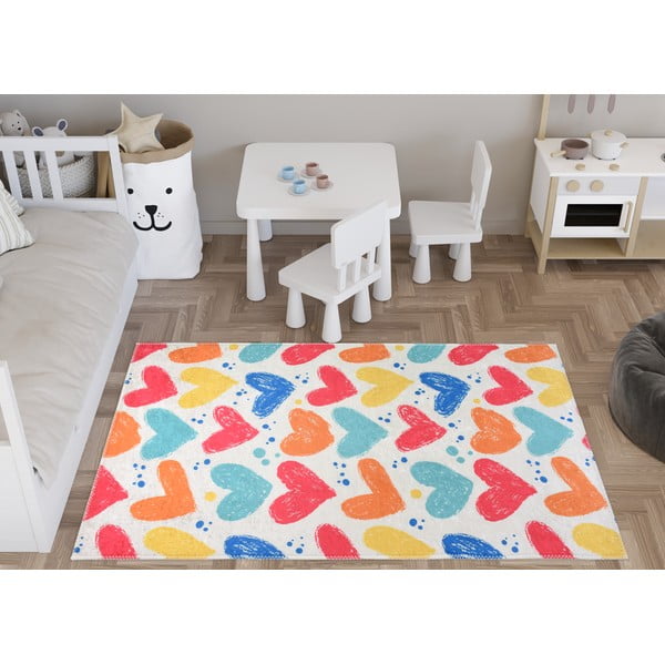 Tappeto per bambini lavabile 80x120 cm Hearts of Love – Vitaus-image-1