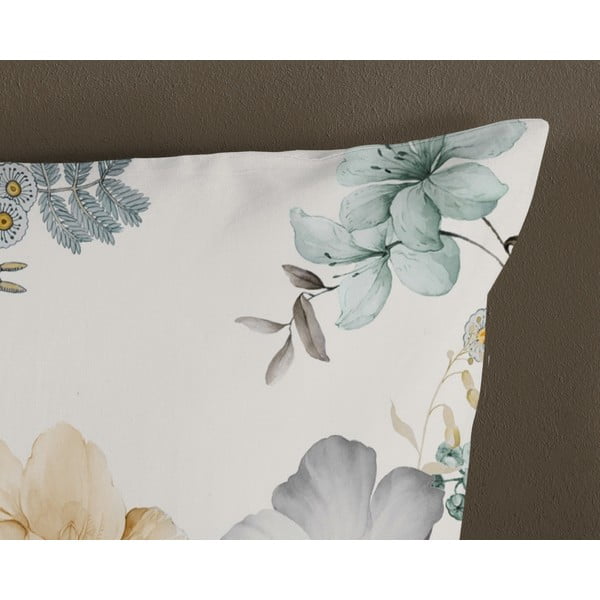 Set copripiumino e federa verde/color crema in cotone per letto singolo ed esteso 140x220 cm Celina – Good Morning-image-3