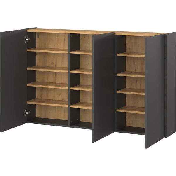 Armadietto color antracite con effetto rovere da appendere 138x87x25 cm Libbiano – Germania-image-3