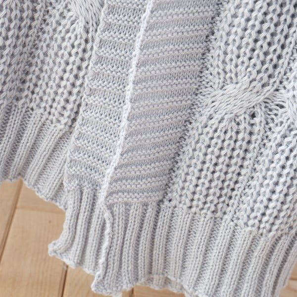 Coperta grigia a maglia 130x170 cm Chunky Marl Knit - Catherine Lansfield-image-2