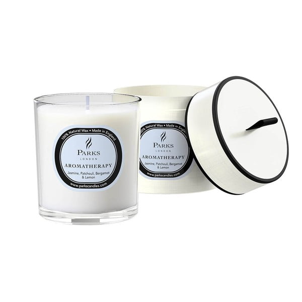 Candela profumata al gelsomino, patchouli e limone, 50 ore di combustione - Parks Candles London-image-1