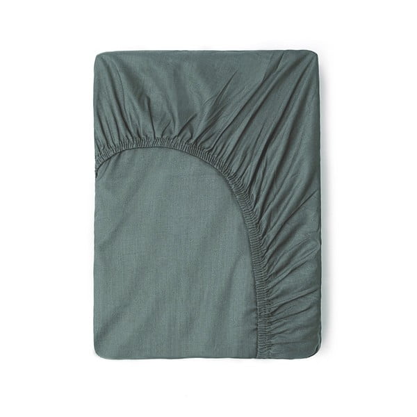 Lenzuolo in cotone elasticizzato verde-grigio 180x200 cm - Good Morning