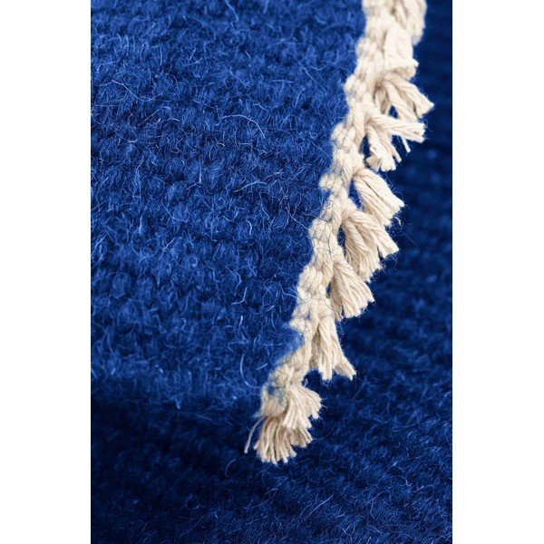 Passatoia blu in misto lana tessuta a mano 70x200 cm Row – Jotex-image-3