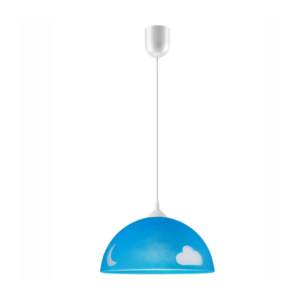 Lampada per bambini blu con paralume in vetro ø 30 cm Day & Night - LAMKUR