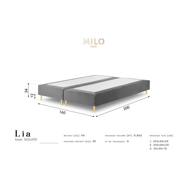 Letto matrimoniale in velluto beige , 160 x 200 cm Lia - Milo Casa-image-4