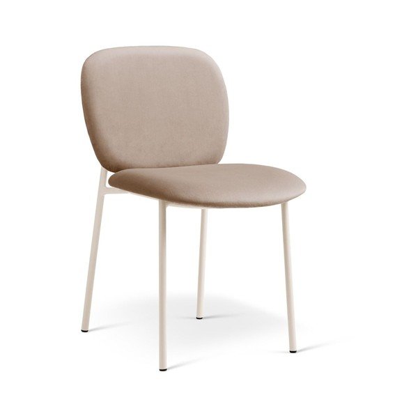 Sedia da pranzo beige imbottito impilabile Caroline – Micadoni 