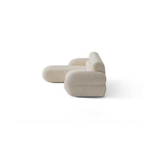 Divano angolare color crema (con penisola a sinistra/con chaise lounge) con rivestimento in ciniglia Neo – Micadoni -image-2
