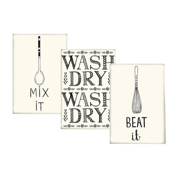 Set di 3 asciugamani da cucina in cotone Stir It Up - Creative Tops