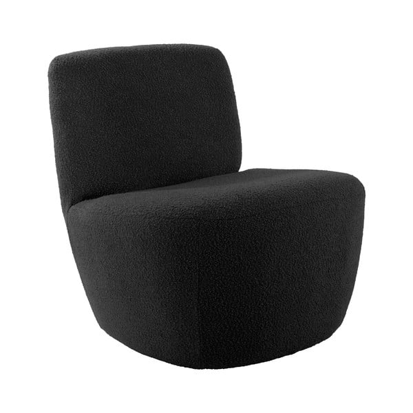 Poltrona nera in tessuto bouclé Ada - Leitmotiv