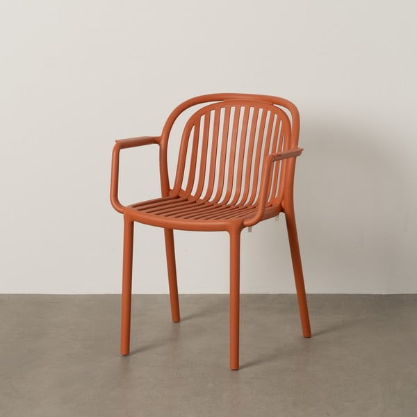 Sedia da pranzo color terracotta in plastica impilabile Alia – Ixia-image-1