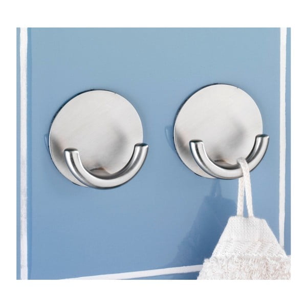 Gancio da parete autoportante in argento Rondo - Wenko-image-1