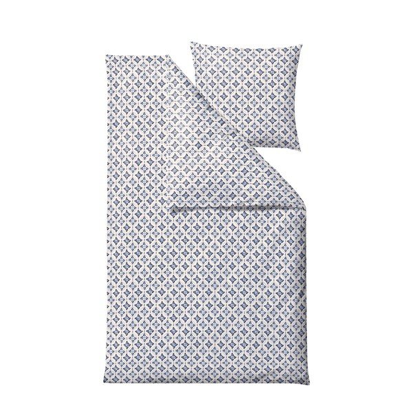 Biancheria da letto in cotone bianca e blu per letto singolo 140x200 cm Heirloom - Södahl-image-2