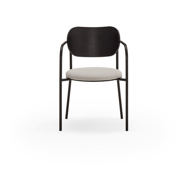 Sedia da pranzo nera e grigia in frassino Eclipse - Teulat-image-3