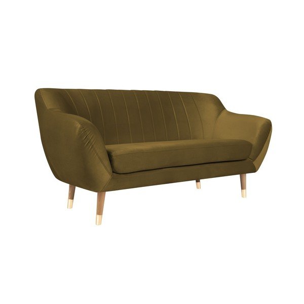 Divano in velluto oro, 158 cm Benito - Mazzini Sofas-image-2