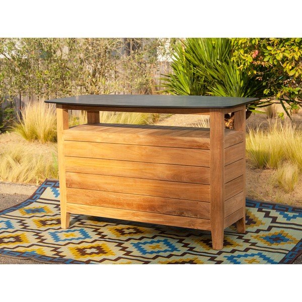 Tavolo bar da giardino in teak 160x90 cm Navy - Ezeis-image-3