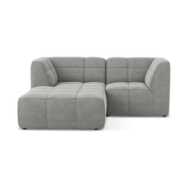 Divano angolare grigio (con penisola a sinistra/con chaise lounge) con rivestimento in bouclé Aloha – Makamii