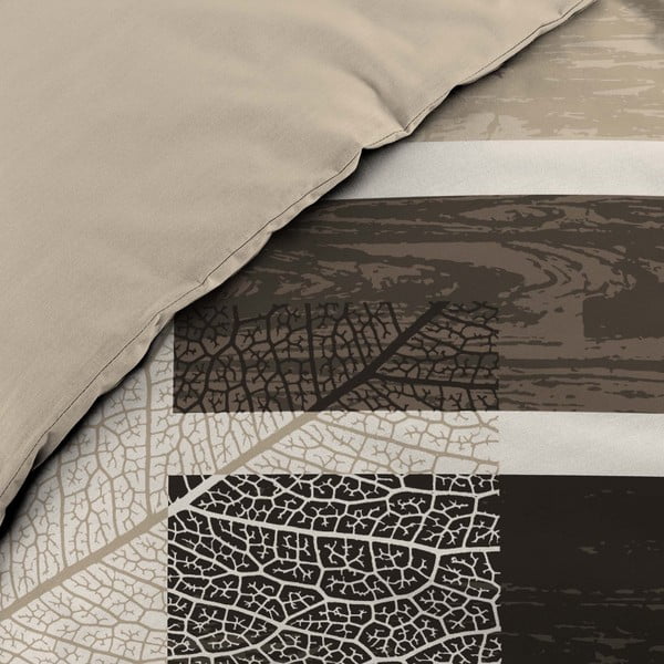 Set copripiumino e federa marrone in cotone per letto matrimoniale 200x200 cm So Natural – douceur d'intérieur-image-3