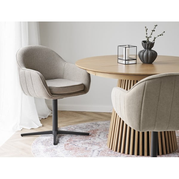 Set di sedie da pranzo grigio chiaro in imbottito con braccioli 2 pz Tamera – House Nordic-image-1