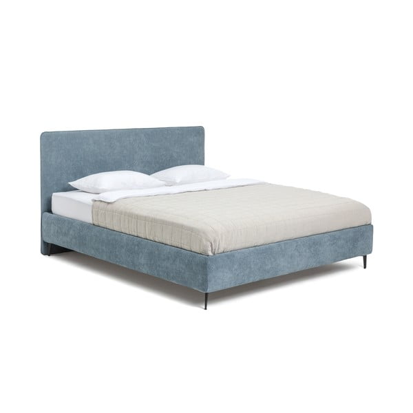 Letto matrimoniale imbottito blu con rete inclusa 180x200 cm Noira Slim – Bonami Selection
