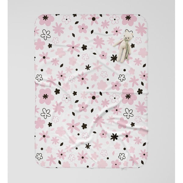 Coperta per neonati bianca e rosa 85x125 cm - OYO kids