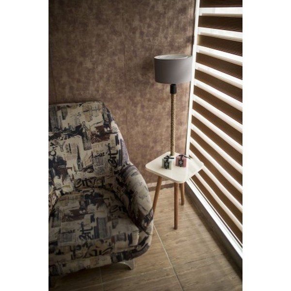 Lampada da terra di colore grigio/naturale - Magenta Home